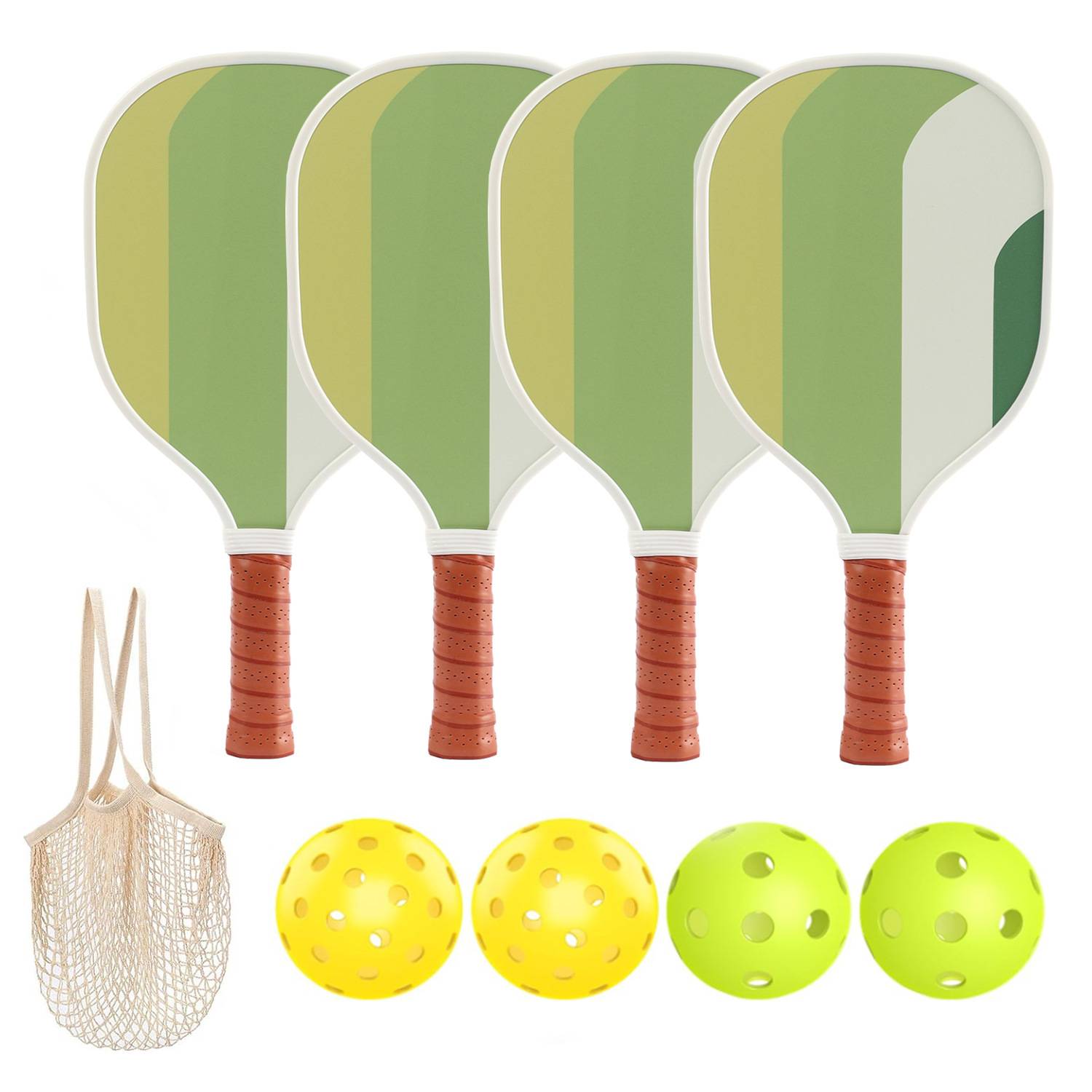 [Nine -layer poplars of poplar worm racket] 4 rackets (border)+4 ball+1 net pocket [Model 7004]